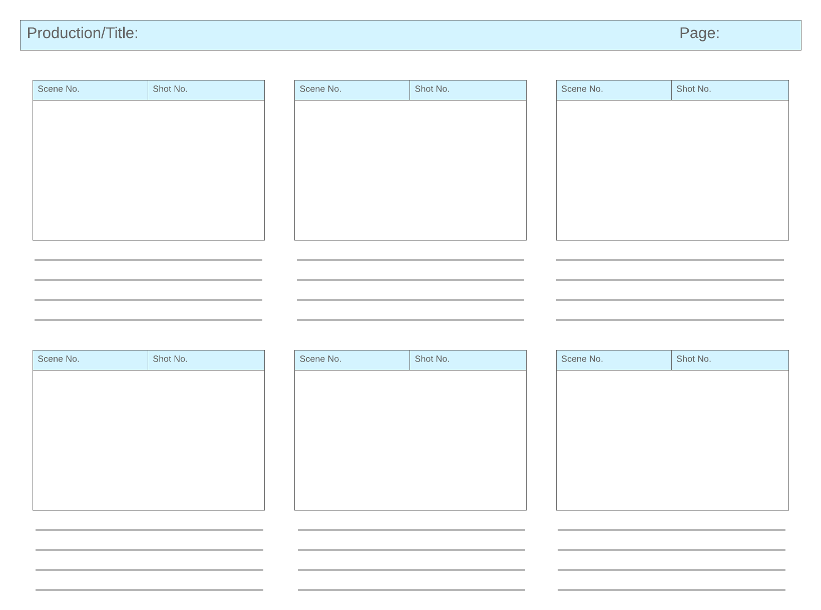 blank storyboard template