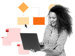 Woman diagramming on laptop