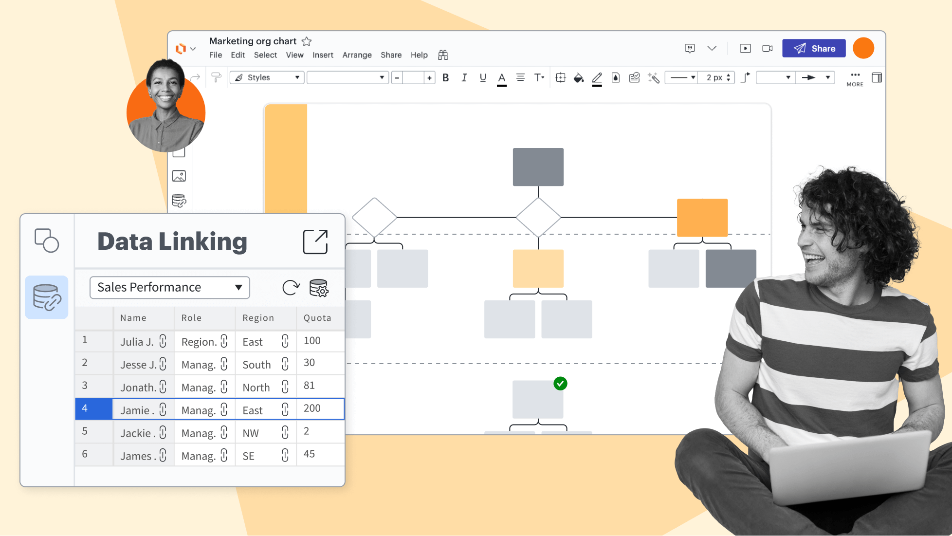 Data som länkar Google Sheets, Excel, CSV:er till klara dokument