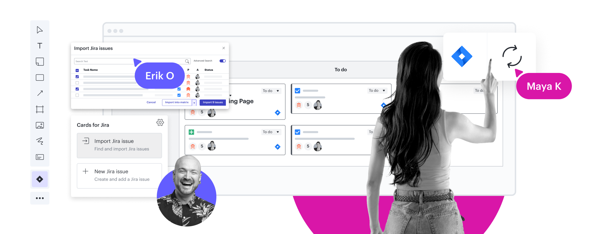 A conceptual image of a to-do list in Lucidspark created using Lucid Cards for Jira